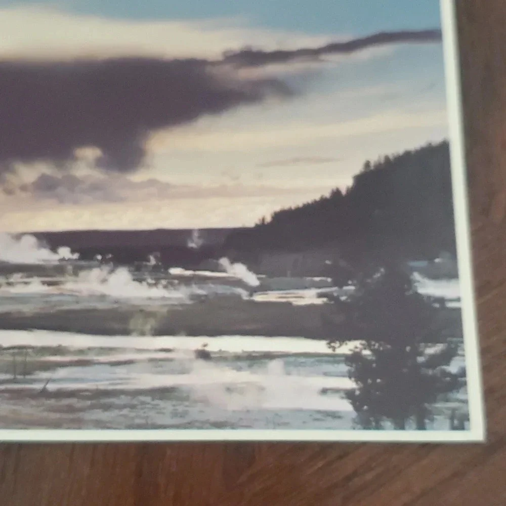 Postcard Midway Geyser Basin at Sunset in Yellowstone National Park, Wyoming